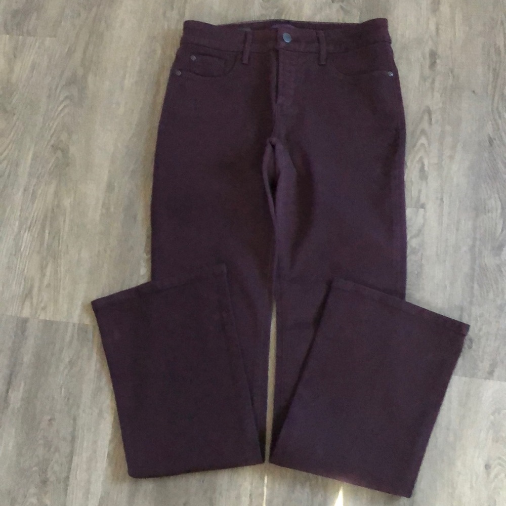 NYDJ  Brown Mini Boot Cut Stretch Jeans.